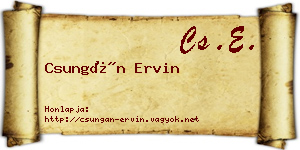 Csungán Ervin névjegykártya