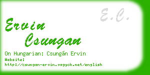 ervin csungan business card